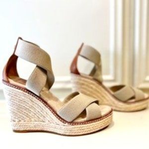 Tory Burch Frieda Espadrille Sandal Wedges Size 7.5